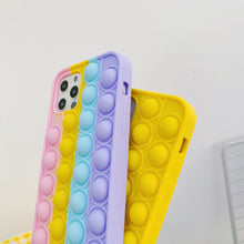 Load image into Gallery viewer, Decompression three-dimensional rainbow color pressing thinking mobile phone case silicone for iphone 13 13pro 13 pro max
