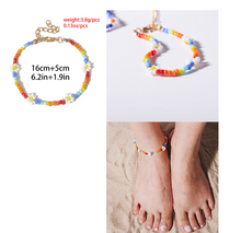 Load image into Gallery viewer, Personalized Colorful Beaded Ethnic Necklace Creative Rice Bead Woven Flower Geometric Necklace Bracelet Anklet
