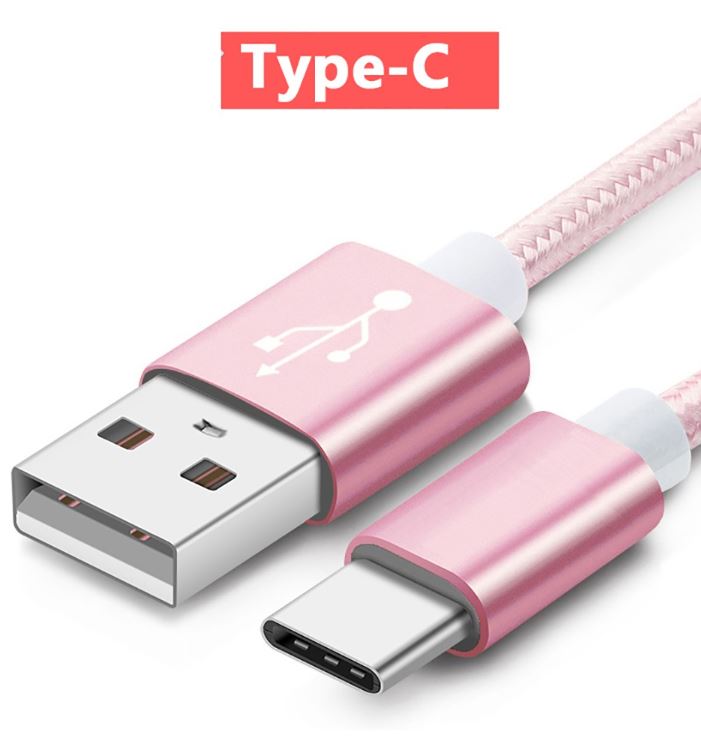 USB Type C Cable Charging Smartphone Data Transfer Charger Nylon Cord  For Samsung HUAWEI