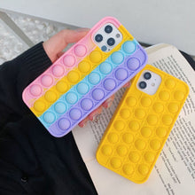 Load image into Gallery viewer, Decompression three-dimensional rainbow color pressing thinking mobile phone case silicone for iphone 13 13pro 13 pro max
