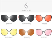 이미지를 갤러리 뷰어에 로드 , 선글라스 여성 림리스 크리스탈 컷 엣지 폴리고날 렌즈 UV 보호 선글라스
