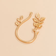 Load image into Gallery viewer, All-match geometric metal ear pierced ear clip Retro simple rose leaf ear hook
