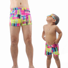 Cargar imagen en el visor de la galería, Men&#39;s Parent-Child Swimming Trunks Boys Swimming Trunks Adult Children&#39;s Boxer Shorts Quick Dry Swimsuit Dad Spa Swimwear
