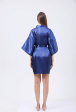 Load image into Gallery viewer, Imitation silk Robe Kimono Yukata Cardigan Robe Night Robe Multicolor Solid Color
