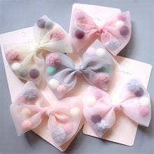 Load image into Gallery viewer, Children&#39;s hair accessories girls polka dot princess sweet bow net yarn hairpin
