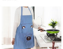Load image into Gallery viewer, Kitchen cooking apron waterproof and oil-proof household apron home bear adult coverall work clothes  Material: Polyester
