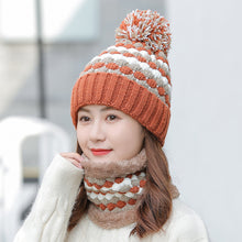 Load image into Gallery viewer, Women&#39;s winter  two-piece knitted warm hat for winter cycling and windproof ear protection wool hat
