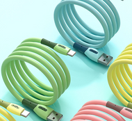 1.8meter  Silicone Macaron Color 3A Fast Charge Data Cable For iphone  or type-c