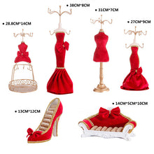 Load image into Gallery viewer, Jewelry stand creative display stand red festive large flannel jewelry display stand
