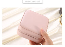 Load image into Gallery viewer, Portable jewelry storage box earrings earrings ring jewelry box zipper jewelry box pu leather
