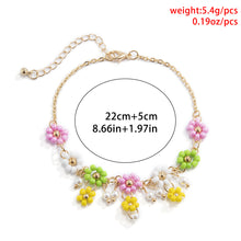 Load image into Gallery viewer, Jewelry Simple small fresh daisy tassel anklet retro flower pendant foot ornament

