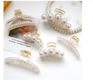 Highlight artificial pearl catch clip simple mature temperament retro e hair catch hair clip headdress female